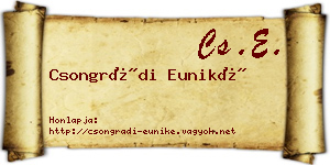 Csongrádi Euniké névjegykártya